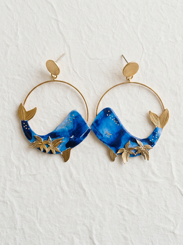 Pendientes ballenas grandes