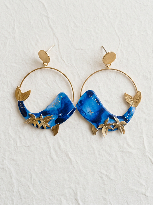 Pendientes ballenas grandes
