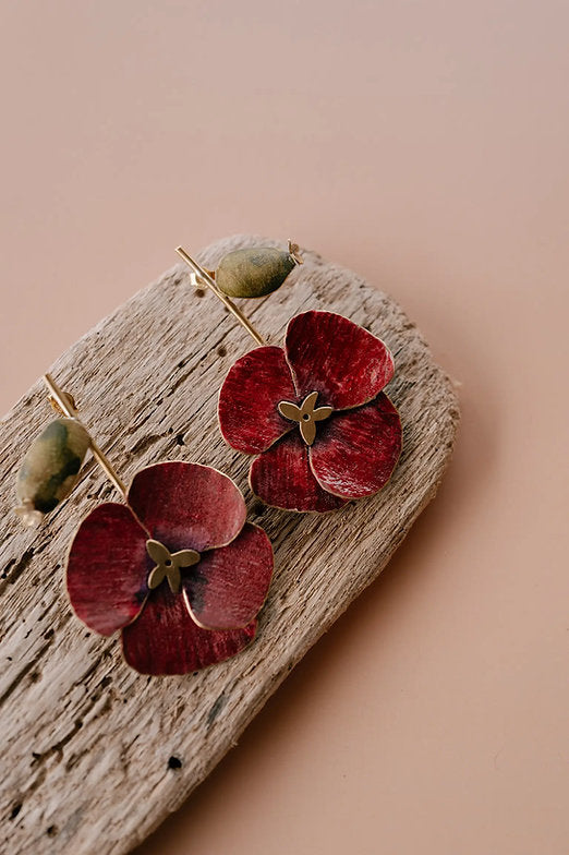 Pendientes amapola del jardin