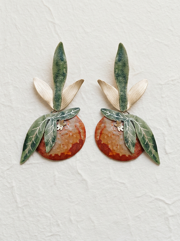 Pendientes Mandarinas y hojas