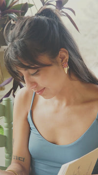 Pendientes hojas y flores
